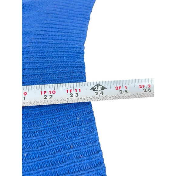 VTG Parrinello Blue Knit Fuzzy Short Sleeve Sweater L Silk Linen Angora Blend - Picture 7 of 11